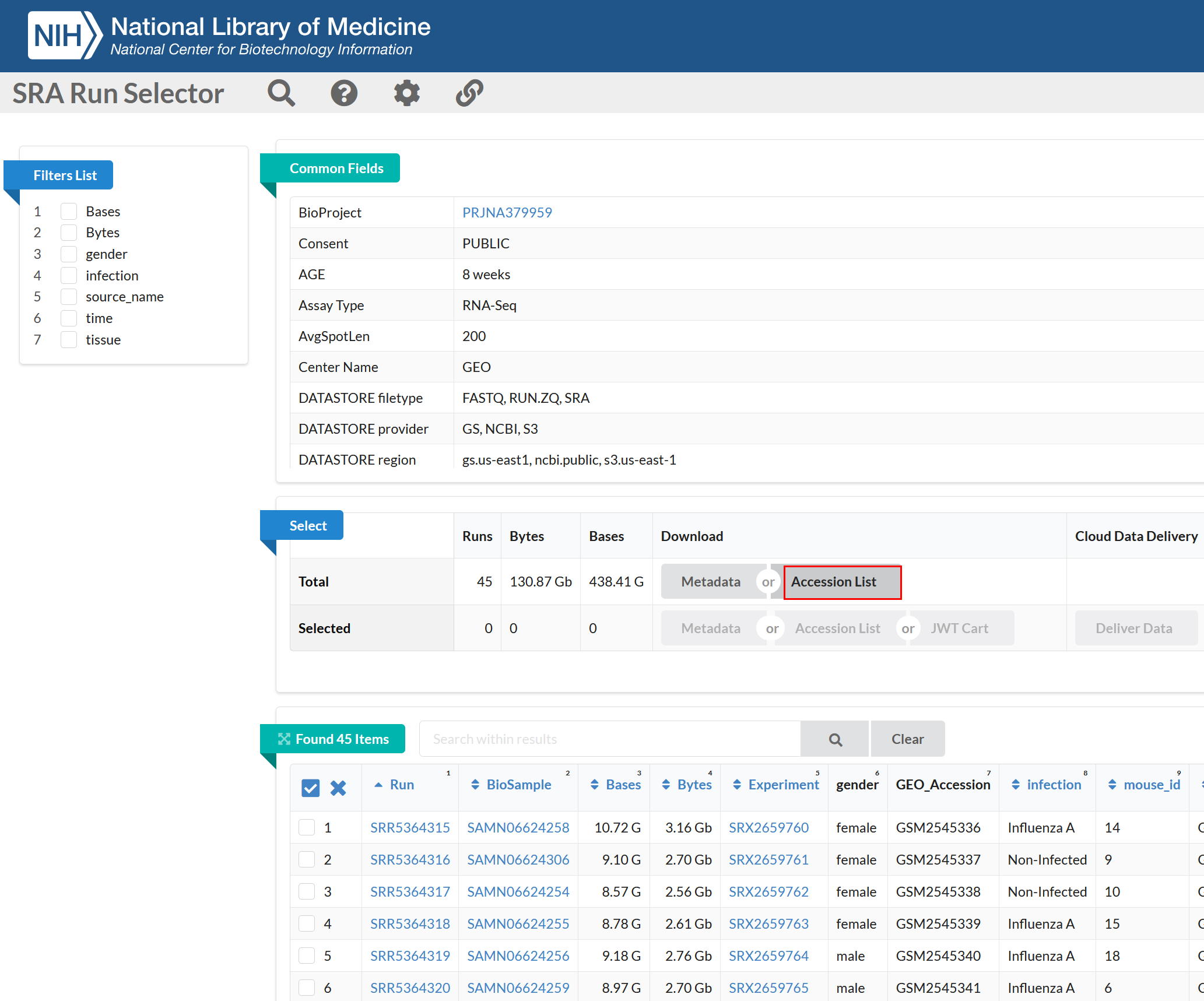 FASTQ files from GEO